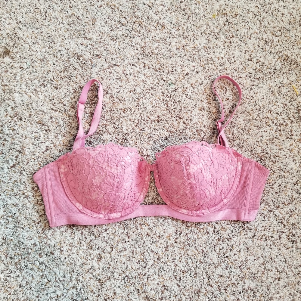 Lace balconette underwire bra